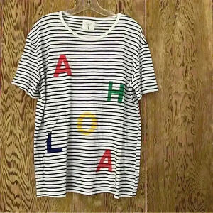 Salvage Public Aloha Stripe T Shirt-Large